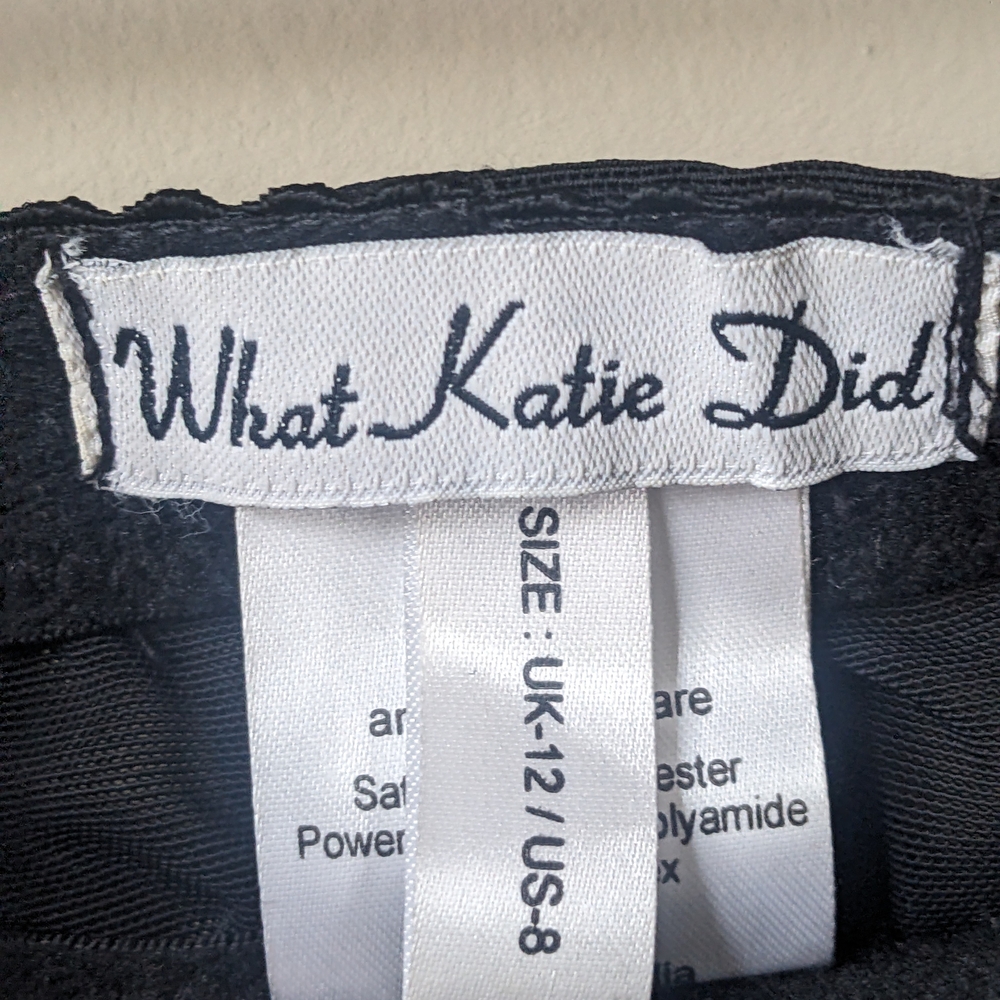 RARE What Katie Did Black Garter Belt US Size 8